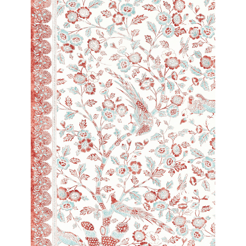 Scalamandre Anissa Print Coral Spice Fabric - Fabric by the Yard - The Well Appointed House
