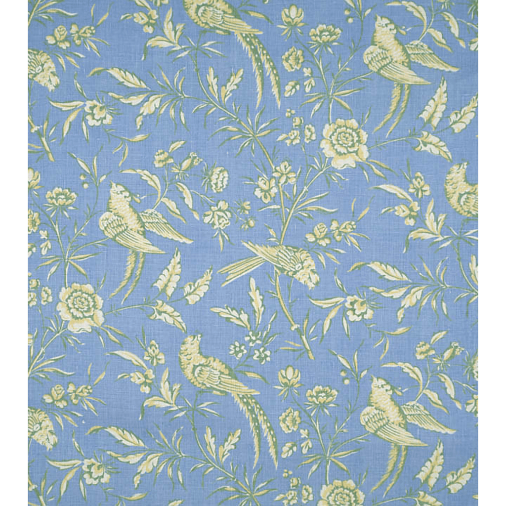 Scalamandre Aviary Linen Fabric in Sky Blue - Fabric by the Yard - The Well Appointed House
