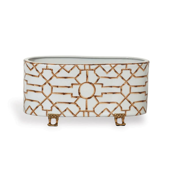 oval planter indoor Baldwin White Oval Planter