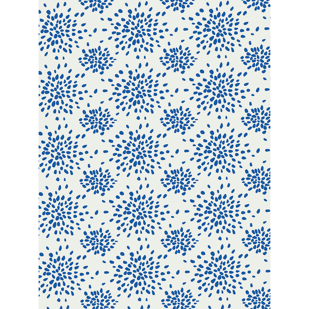 Scalamandre Blue on White Fireworks Wallcovering - Wallpaper - The Well Appointed House