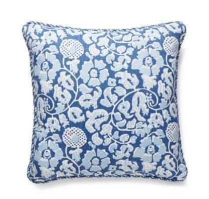 Scalamandre Denim Maiden Floral Pillow - Pillows - The Well Appointed House