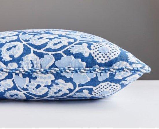 Scalamandre Denim Maiden Floral Pillow - Pillows - The Well Appointed House