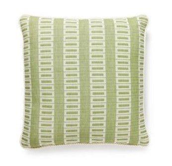 Scalamandre Grass Lark Geometric Striped Cotton Pillow - Pillows - The Well Appointed House