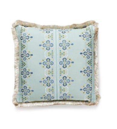 Scalamandre Imogen Seabed Embroidered Fringed Pillow - Pillows - The Well Appointed House
