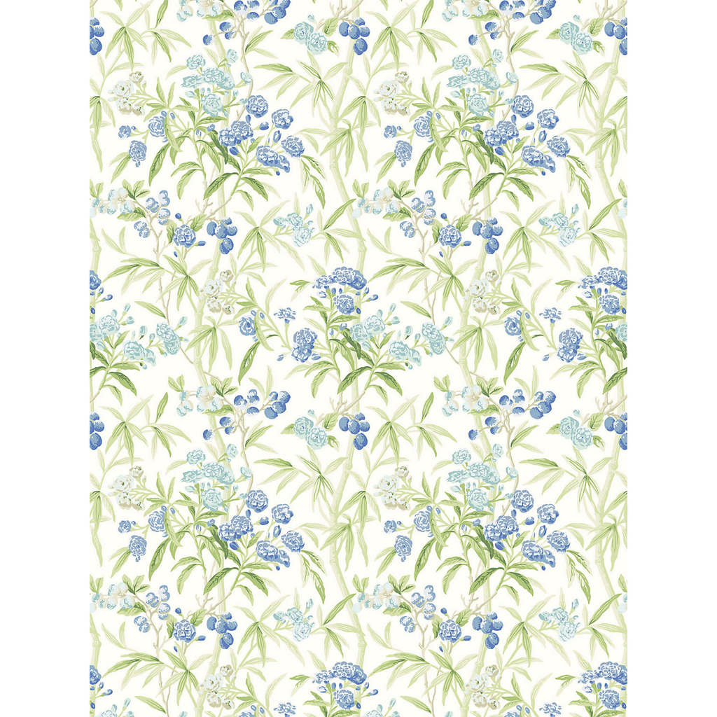 Scalamandre Lanai Wallcovering in Lagoon – Blue, Green, Aqua & Cream - Wallpaper - The Well Appointed House