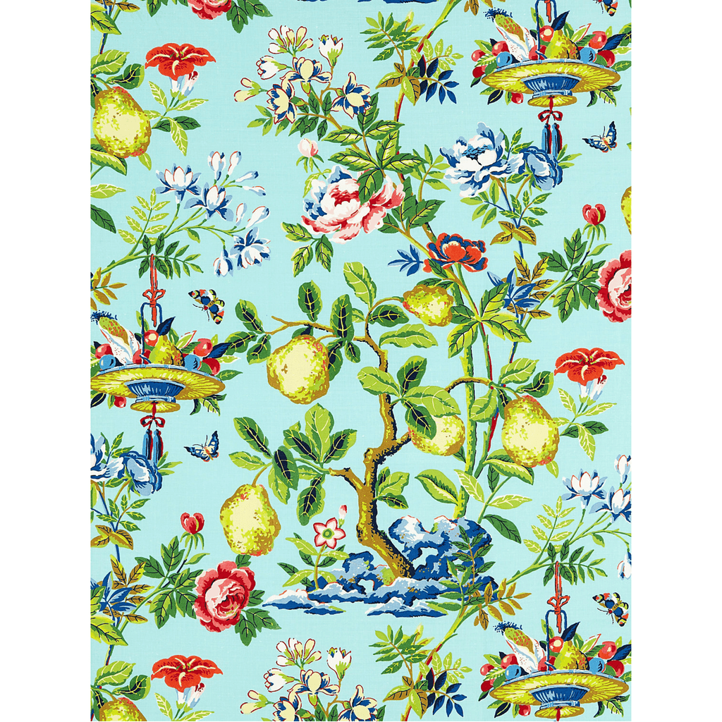 Scalamandre Linen Aquamarine Shantung Garden Fabric - Fabric by the Yard - The Well Appointed House