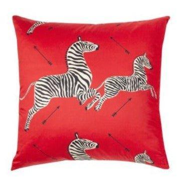 Scalamandre Masai Red Dazzle of Zebras Cotton Pillow - Pillows - The Well Appointed House