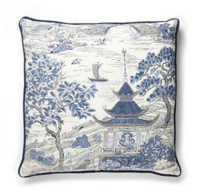 Scalamandre Satomi Hand Block Scenery Pillow - Pillows - The Well Appointed House