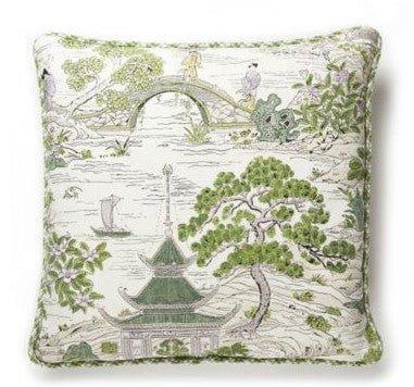 Scalamandre Satomi Hand Block Scenery Pillow - Pillows - The Well Appointed House