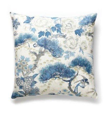 Scalamandre Shenyang Porcelain Print Linen Pillow - Pillows - The Well Appointed House