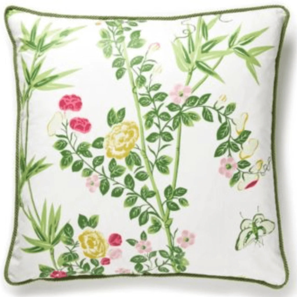 Scalamandre Spring Floral Jardin De Chine Cotton Decorative Throw Pillow - Pillows - The Well Appointed House