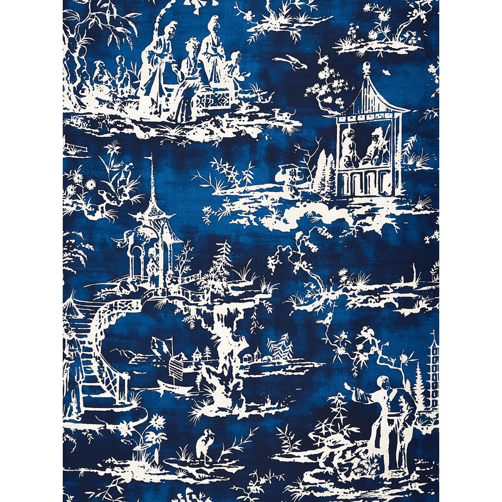 Scalamandre Summer Palace Fabric in Indigo - Fabric by the Yard - The Well Appointed House