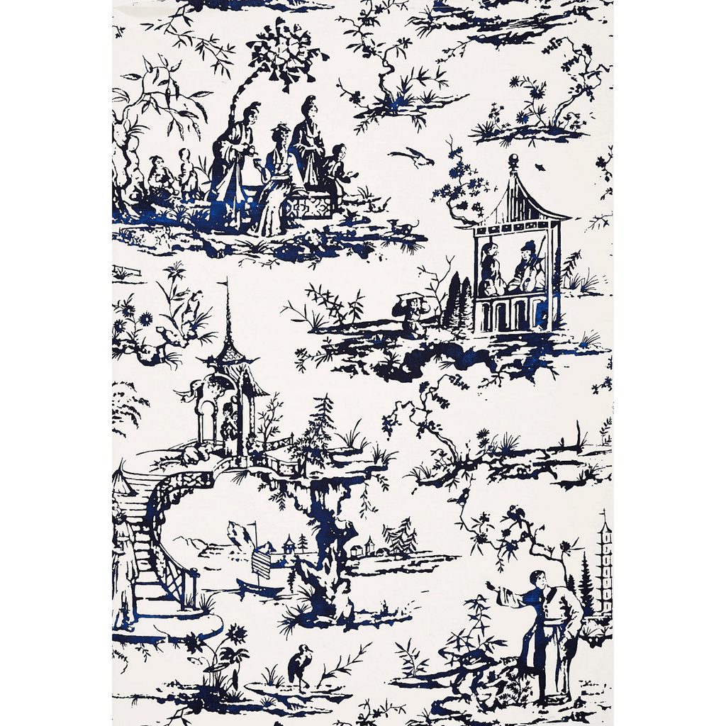 Scalamandre Summer Palace Wallcovering in Porcelain - Wallpaper - The Well Appointed House