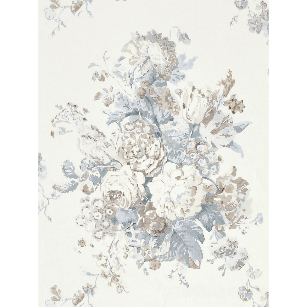 Scalamandre Sybilla Bouquet Linen Fabric in Frost - Fabric by the Yard - The Well Appointed House