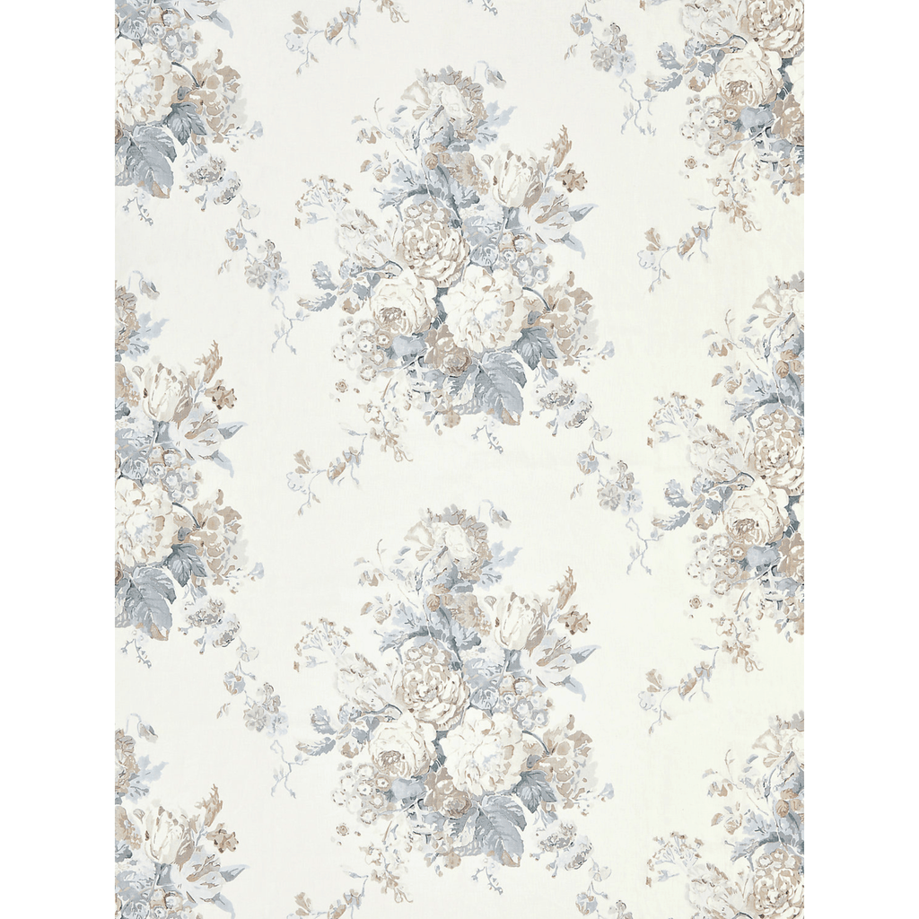 Scalamandre Sybilla Bouquet Linen Fabric in Frost - Fabric by the Yard - The Well Appointed House