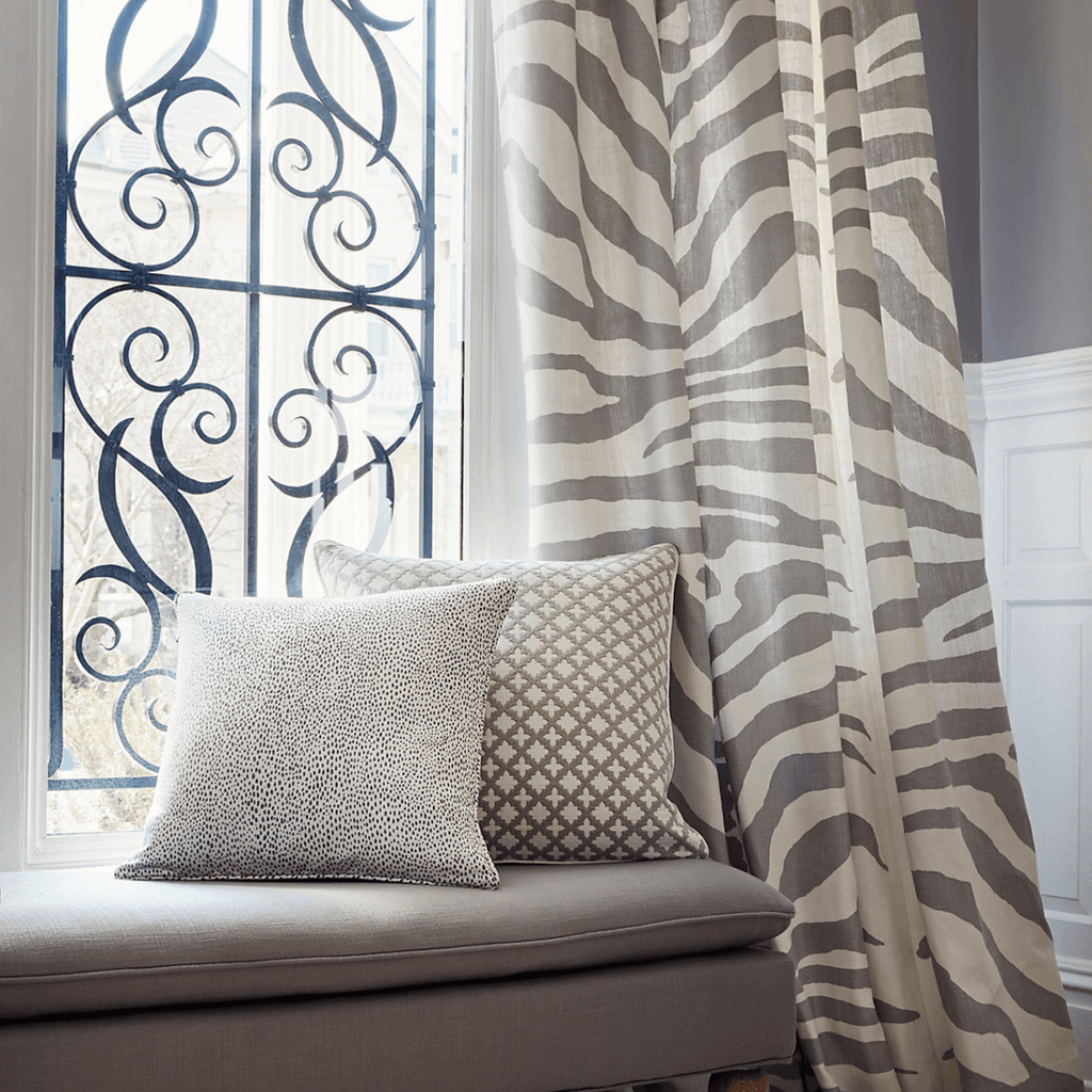 Scalamandre Zebra Linen Fabric in Zinc Grey - Fabric by the Yard - The Well Appointed House