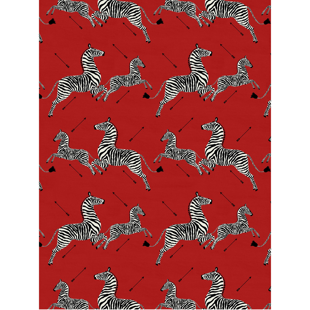 Scalamandre Zebras Fabric in Masai Red - Fabric by the Yard - The Well Appointed House