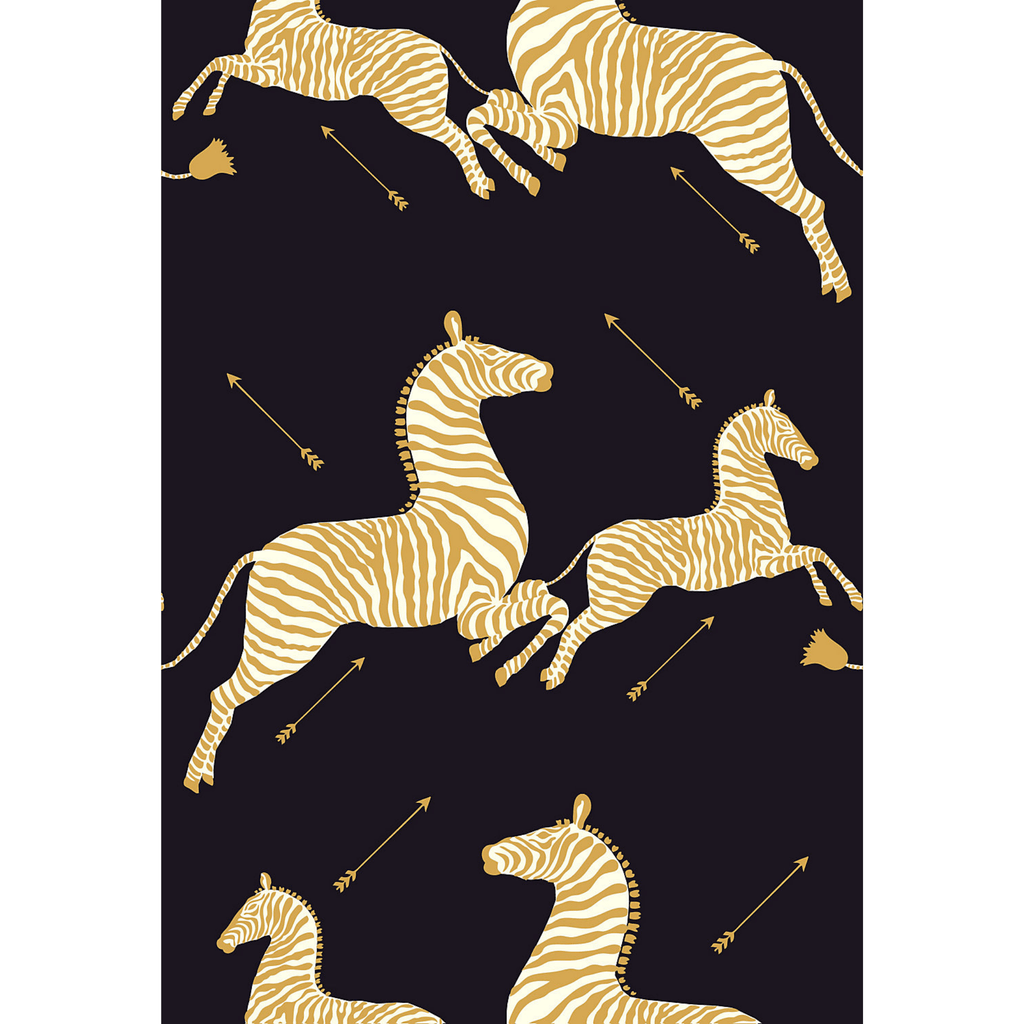 Scalamandre Zebras Wallpaper in Black & Gold - Wallpaper - The Well Appointed House