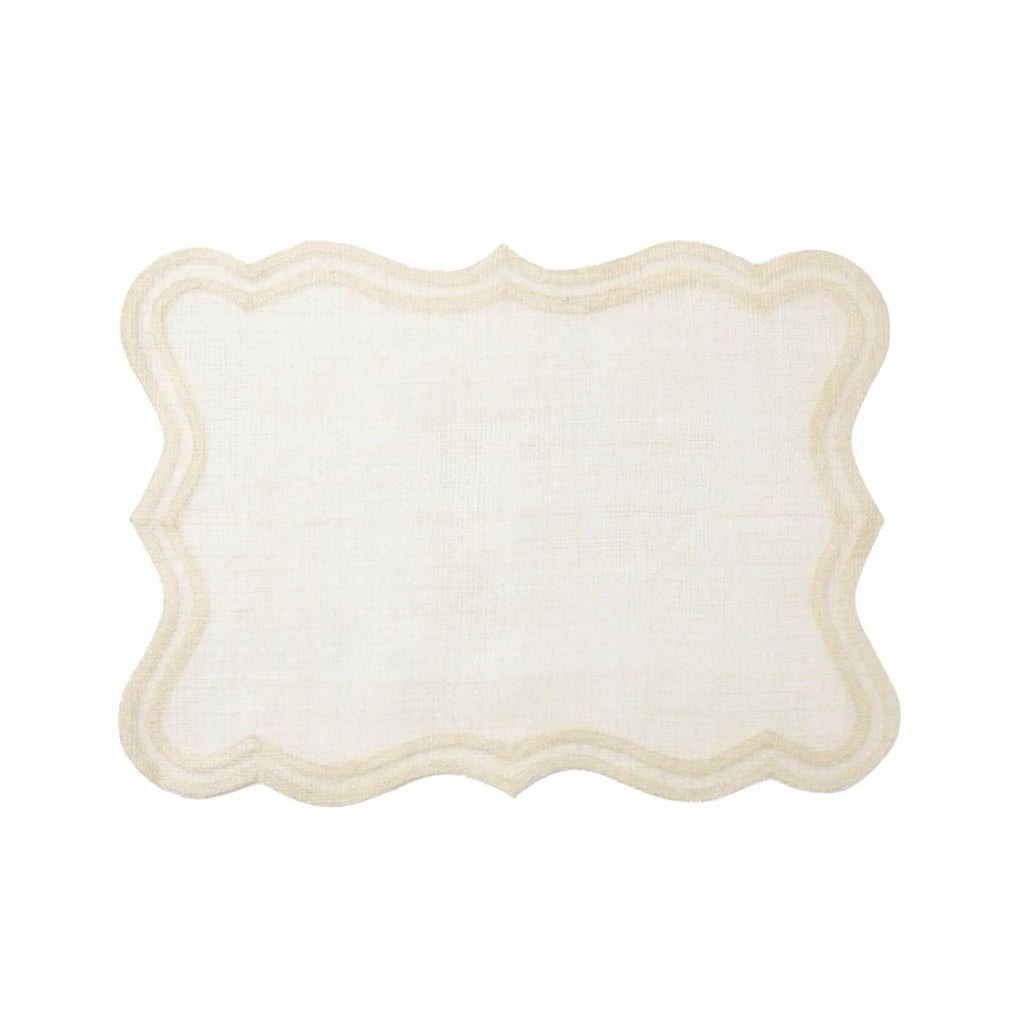 Scalloped Edge Rectangular Woven Abaca Placemats - Placemats & Napkin Rings - The Well Appointed House