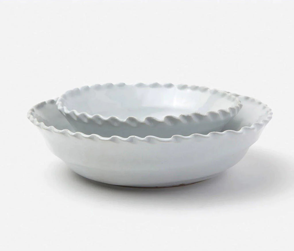 Scalloped Edge Round Stoneware Serving Bowls - Serveware - The Well Appointed House