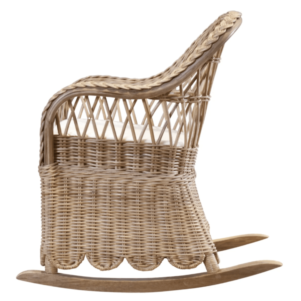 Scalloped Woven Coco Children's Rocking Chair - Little Loves Tables & Chairs - The Well Appointed House