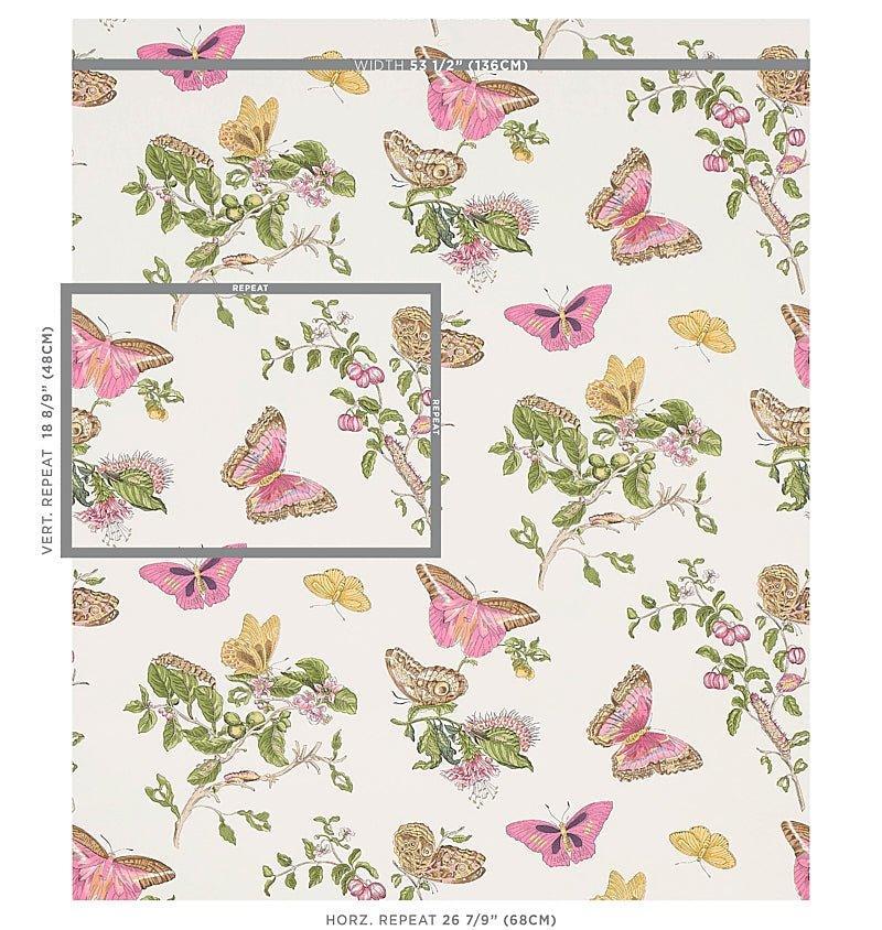 Schumacher Baudin Butterfly Wallpaper in Blush - Wallpaper - The Well Appointed House