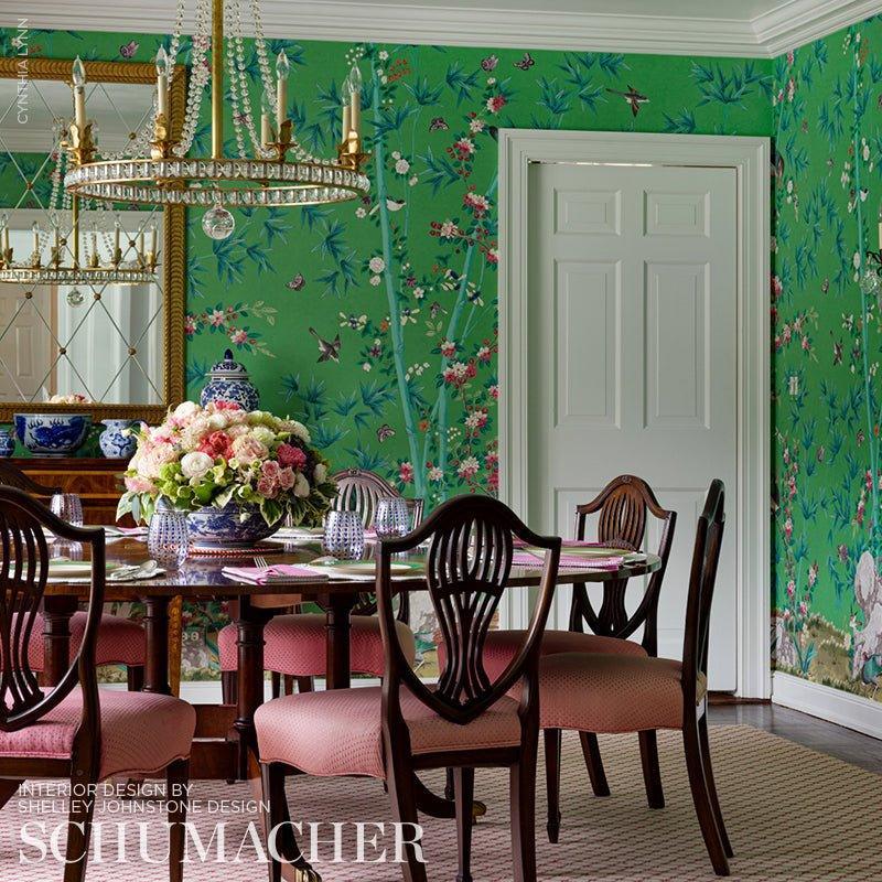 Schumacher Brighton Pavilion Wallpaper in Emerald - Wallpaper - The Well Appointed House