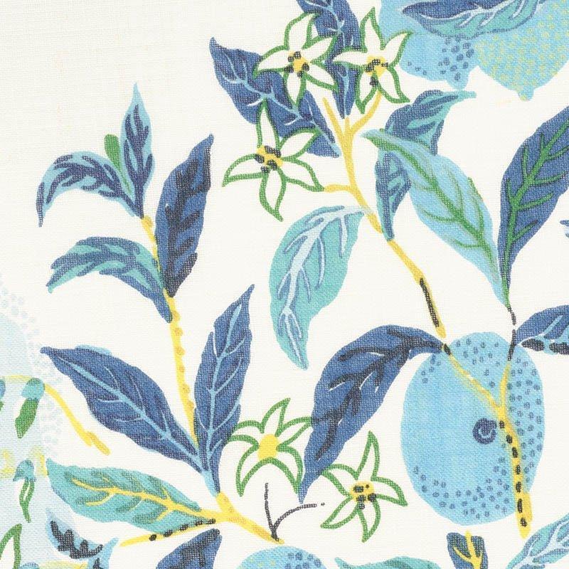 Schumacher Citrus Garden Sheer Fabric in Pool - Fabric - The Well Appointed House