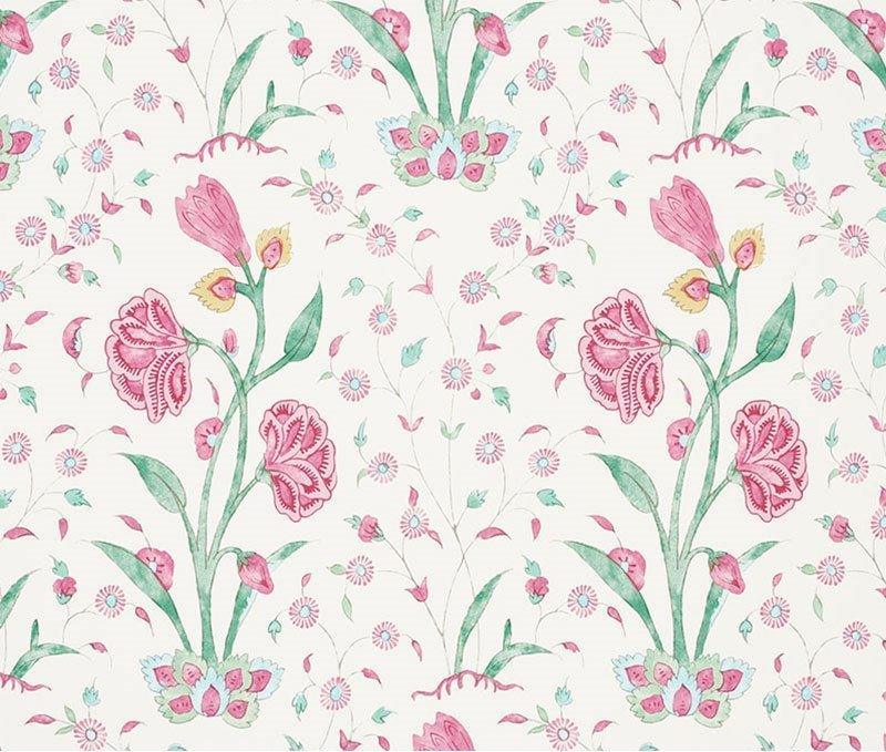 Schumacher Khilana Floral Wallpaper in Pink – The Well Appointed House