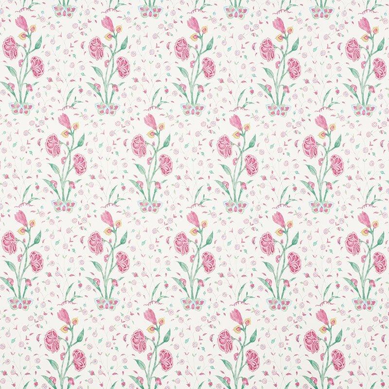 Schumacher Khilana Floral Wallpaper in Pink - Wallpaper - The Well Appointed House