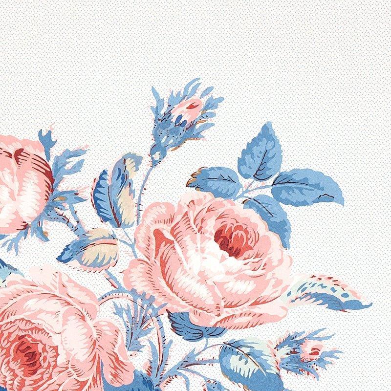 Schumacher Loudon Rose Wallpaper in Rose and Blue - Wallpaper - The Well Appointed House