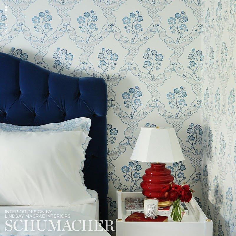 Schumacher Marella Wallpaper in Delft - Wallpaper - The Well Appointed House