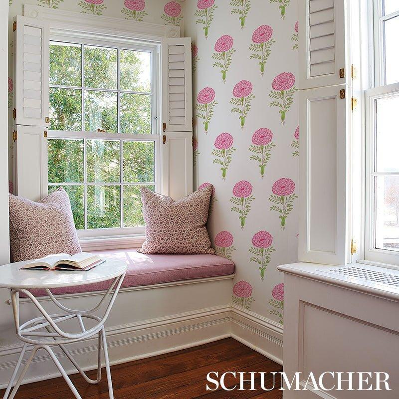 Schumacher Marigold Wallpaper in Pink - Wallpaper - The Well Appointed House