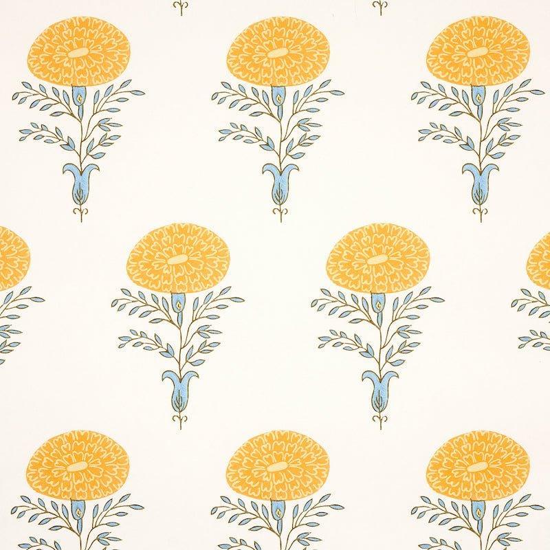 Schumacher Marigold Wallpaper in Yellow - Wallpaper - The Well Appointed House