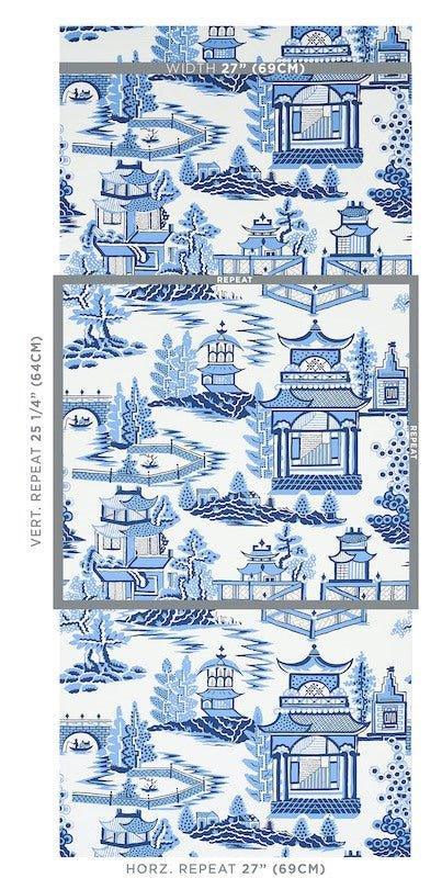 Schumacher Nanjing Wallpaper in Porcelain - Wallpaper - The Well Appointed House
