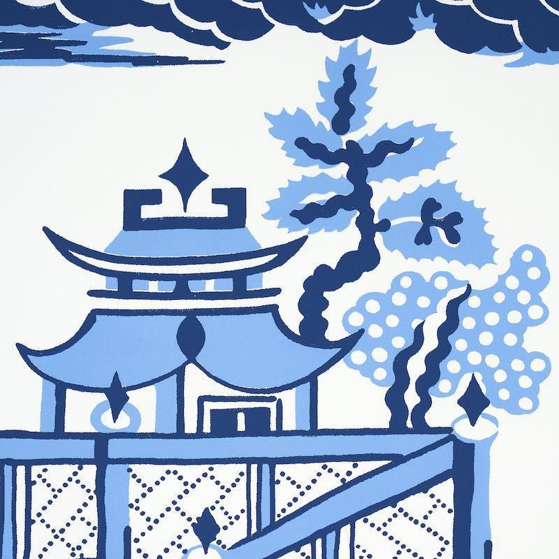 Schumacher Nanjing Wallpaper in Porcelain - Wallpaper - The Well Appointed House