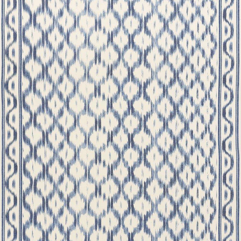 Schumacher Santa Monica Ikat Fabric in Indigo - Fabric - The Well Appointed House
