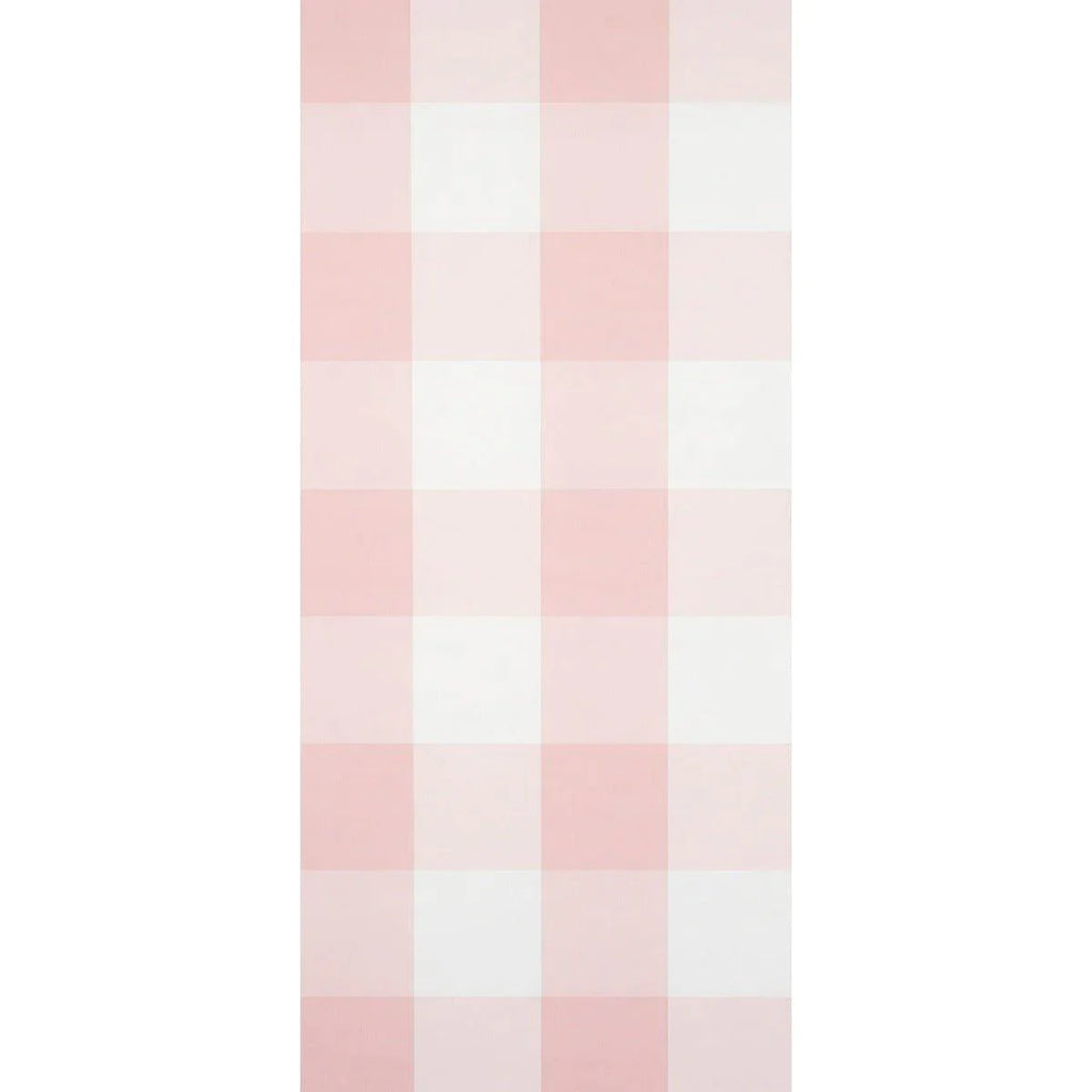 Schumacher Willa Large Check Wallpaper in Pink - Little Loves Wallpaper - The Well Appointed House