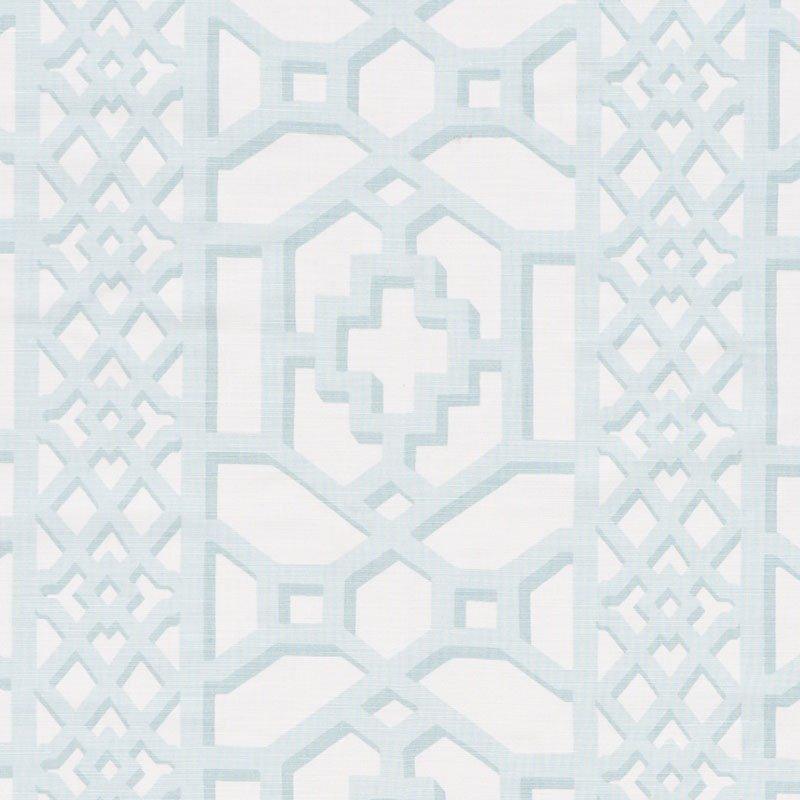 Schumacher Zanzibar Trellis Matte Fabric in Winter Mint - Fabric - The Well Appointed House