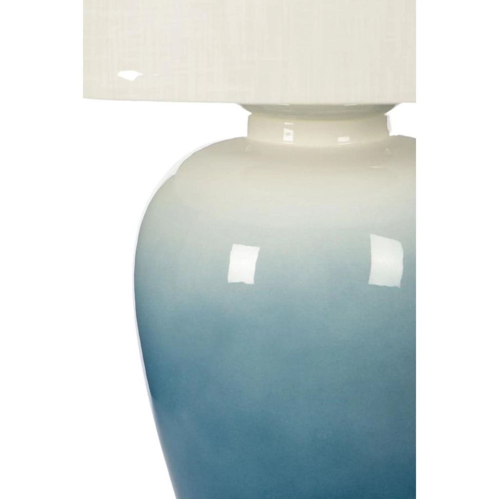 Seacliff Blue and White Ombre Italian Table Lamp with Shade - Table Lamps - The Well Appointed House