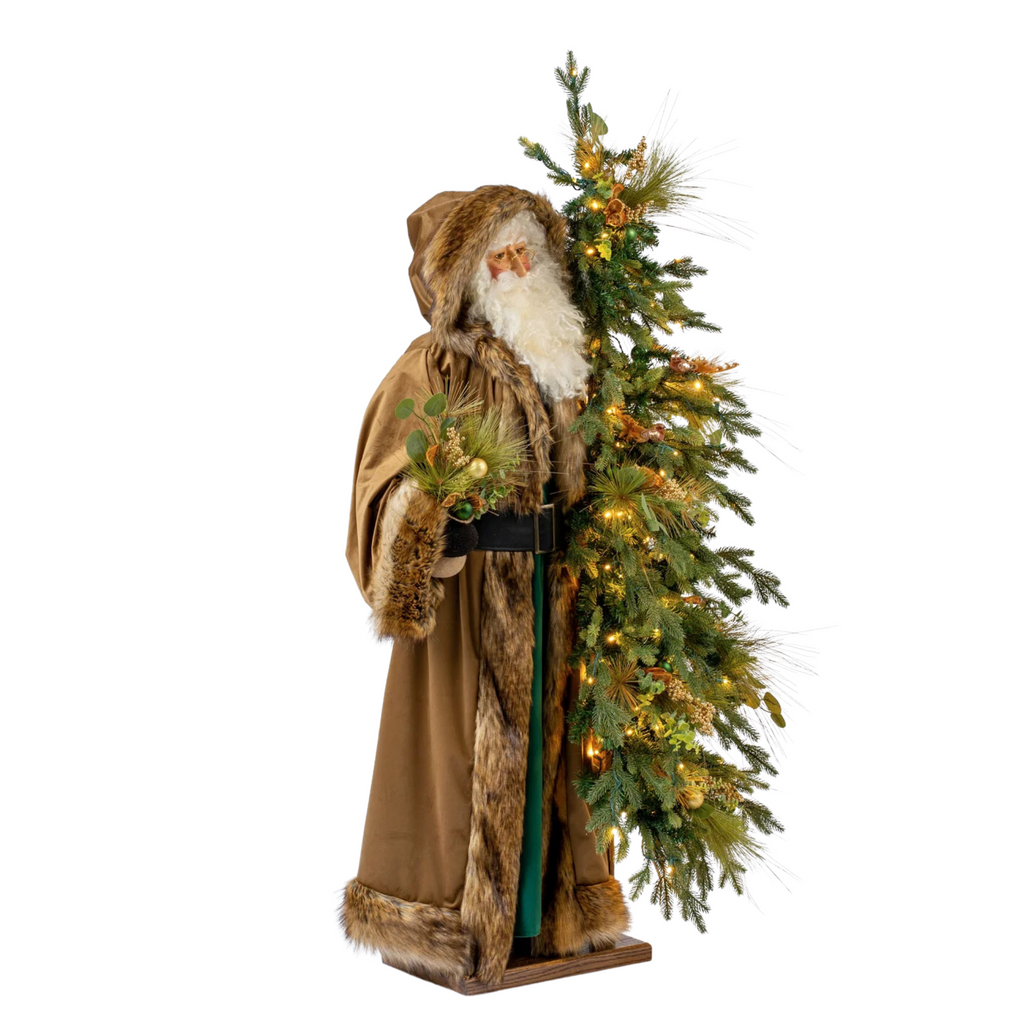 Seasonal Bounty Life Size Decorative Santa With Tree - The Well Appointed House