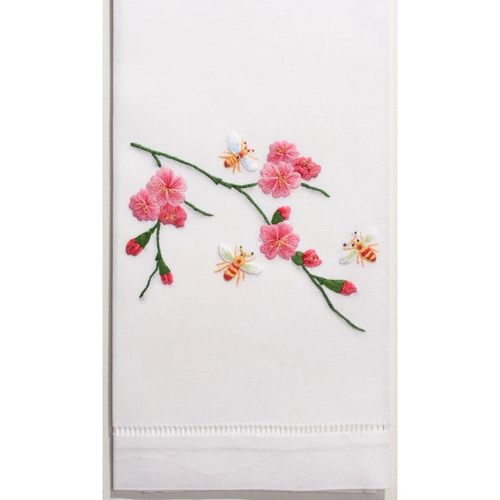 Set of 2 Bees & Flowers Hand Towels - Hand Towels - The Well Appointed House