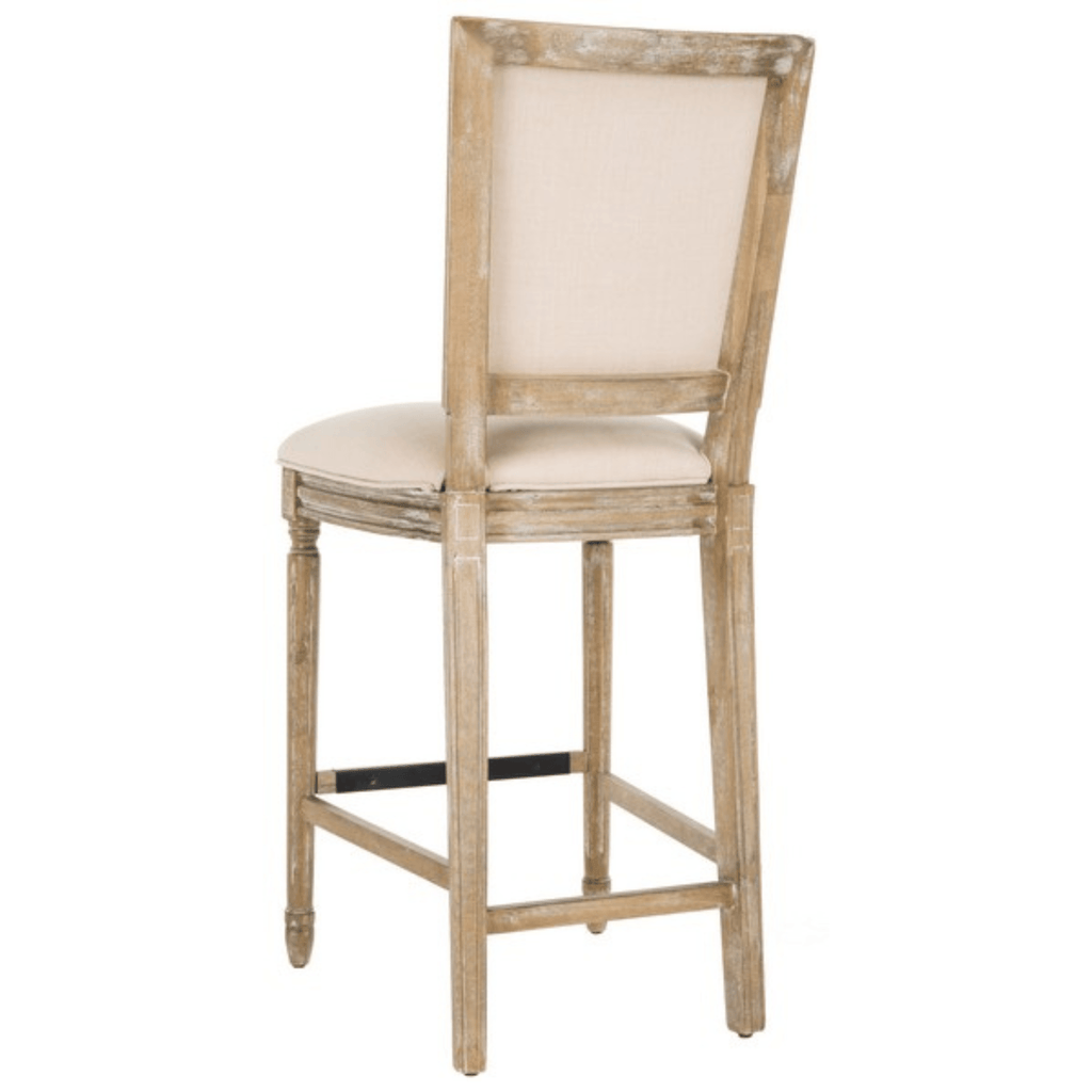 Set of 2 Beige and Oak Rustic Bar Stools - Bar & Counter Stools - The Well Appointed House