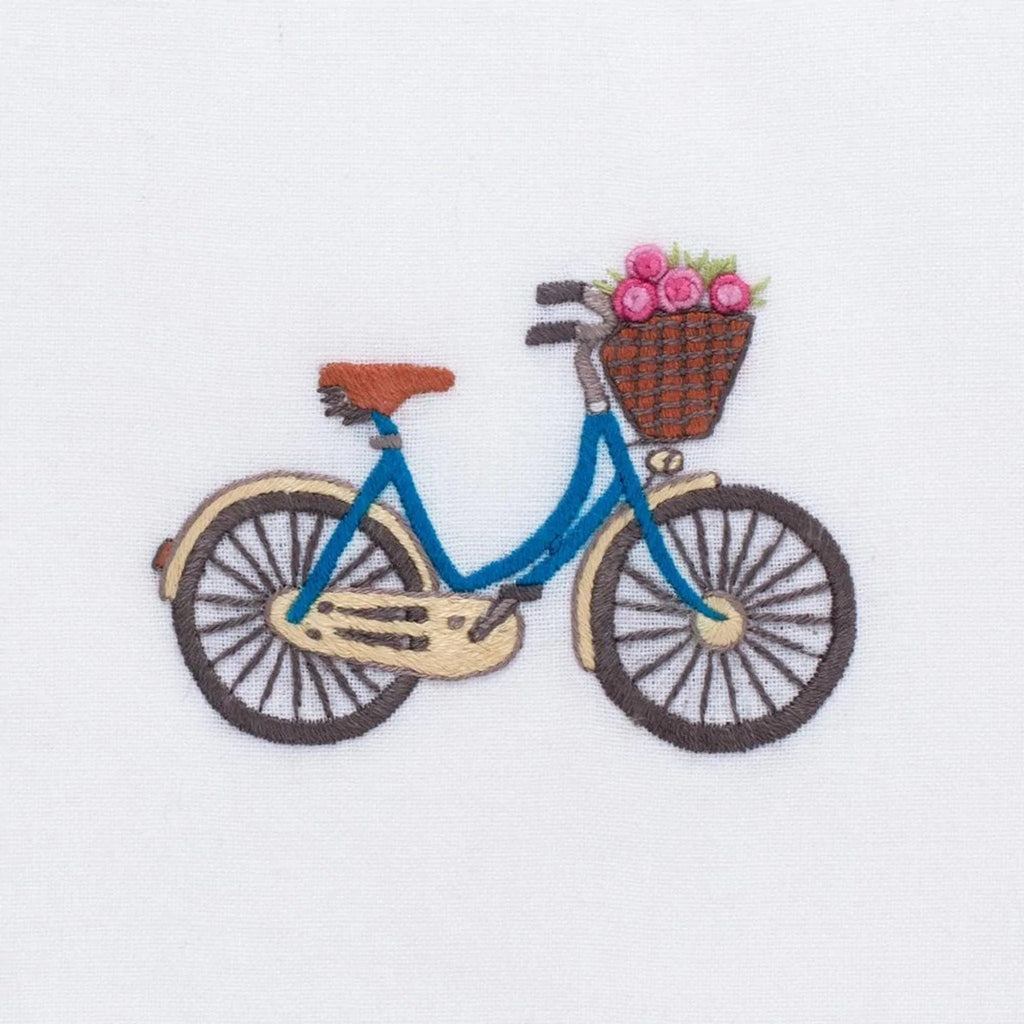 Set of 2 Bicycle With Basket and Flowers Hand Towels - Hand Towels - The Well Appointed House