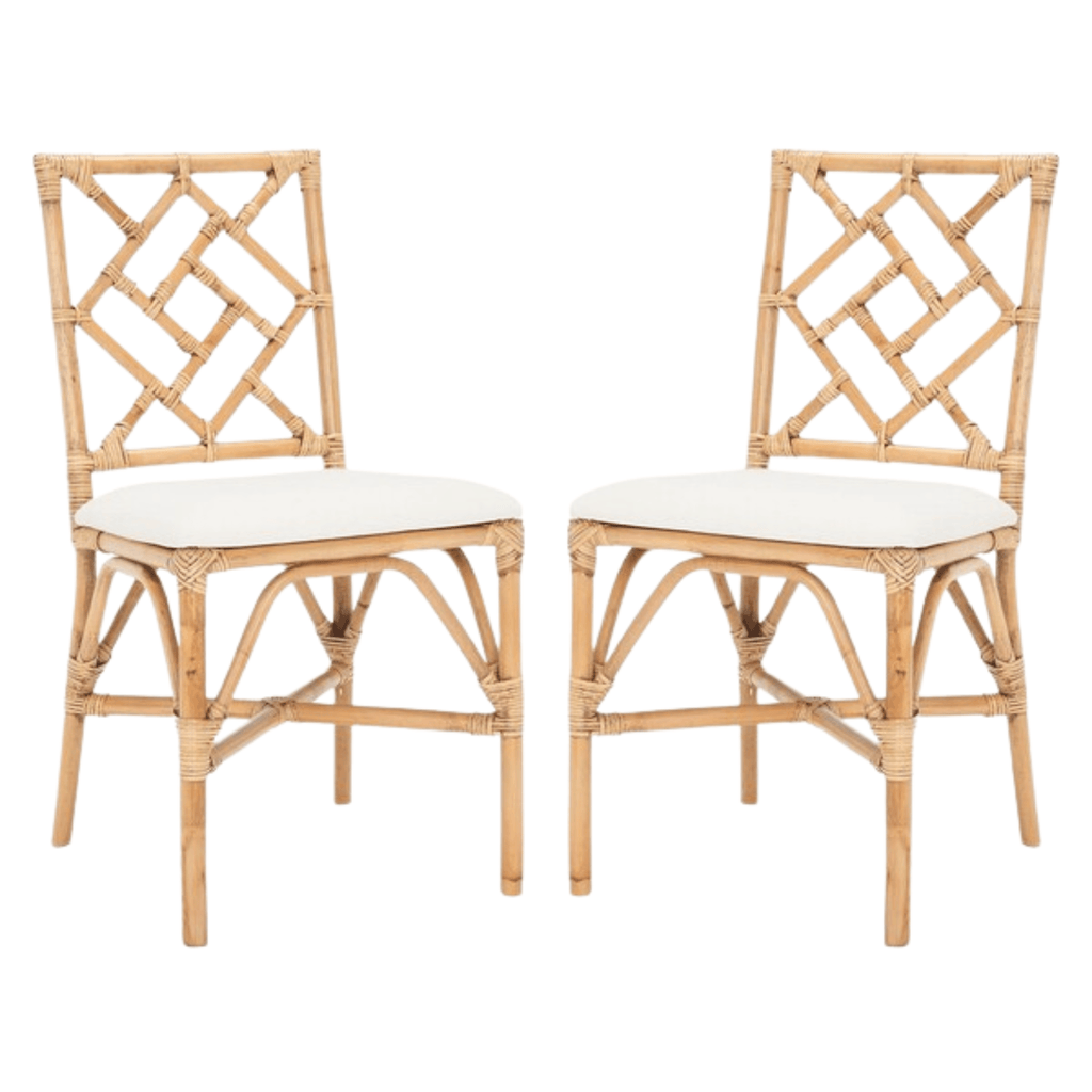 Set of 2 Chinoserie Bamboo Inspired Dining Chairs - Dining Chairs - The Well Appointed House