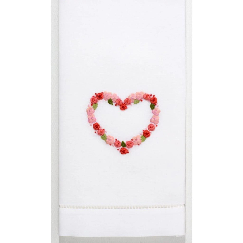 Set of 2 Floral Heart Hand Towels - Hand Towels - The Well Appointed House