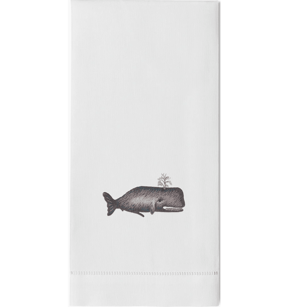 Set of 2 Nautical Whale Cotton Hand Towels - Hand Towels - The Well Appointed House