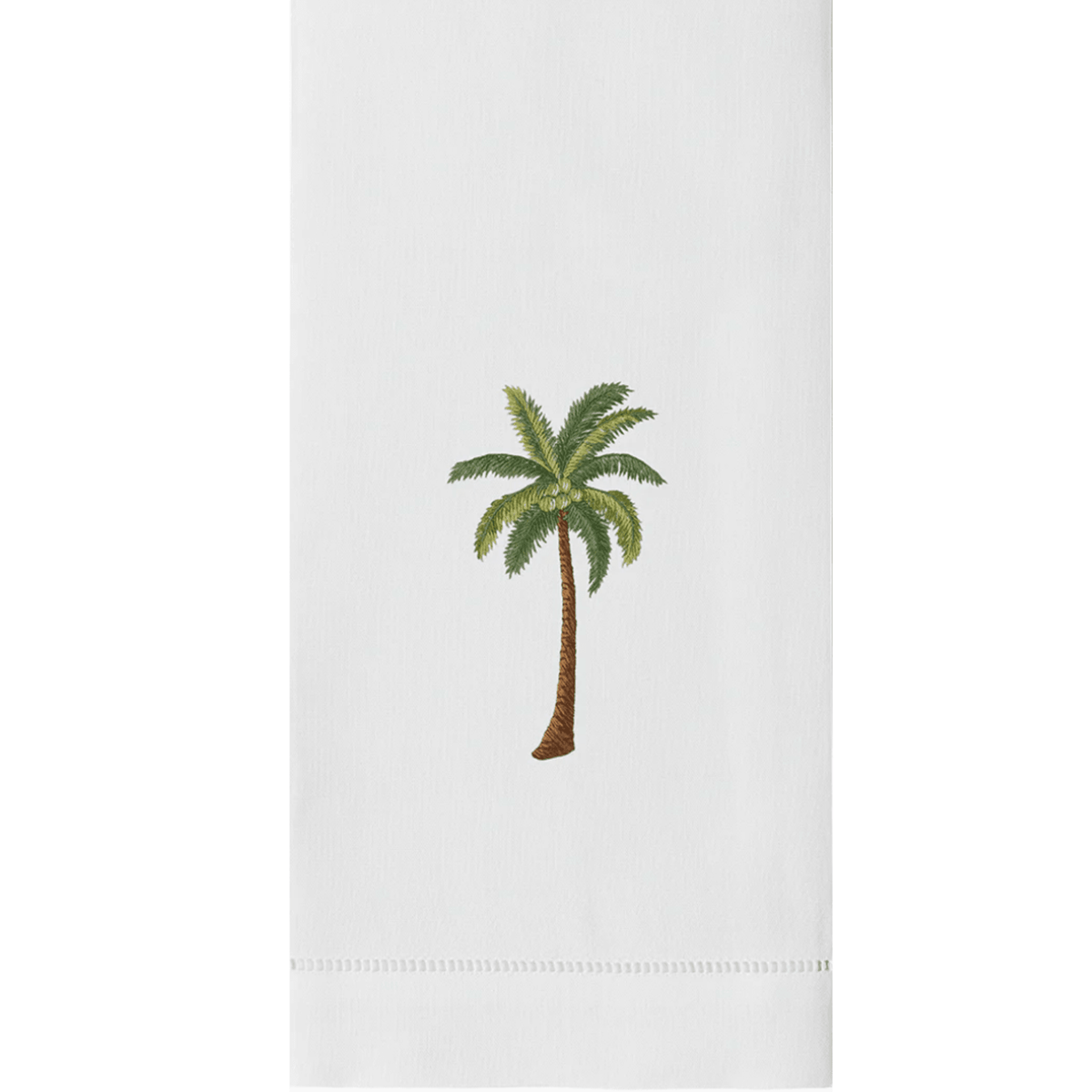 Set of 2 Palm Tree Modern White Cotton Hand Towels – The Well Appointed ...