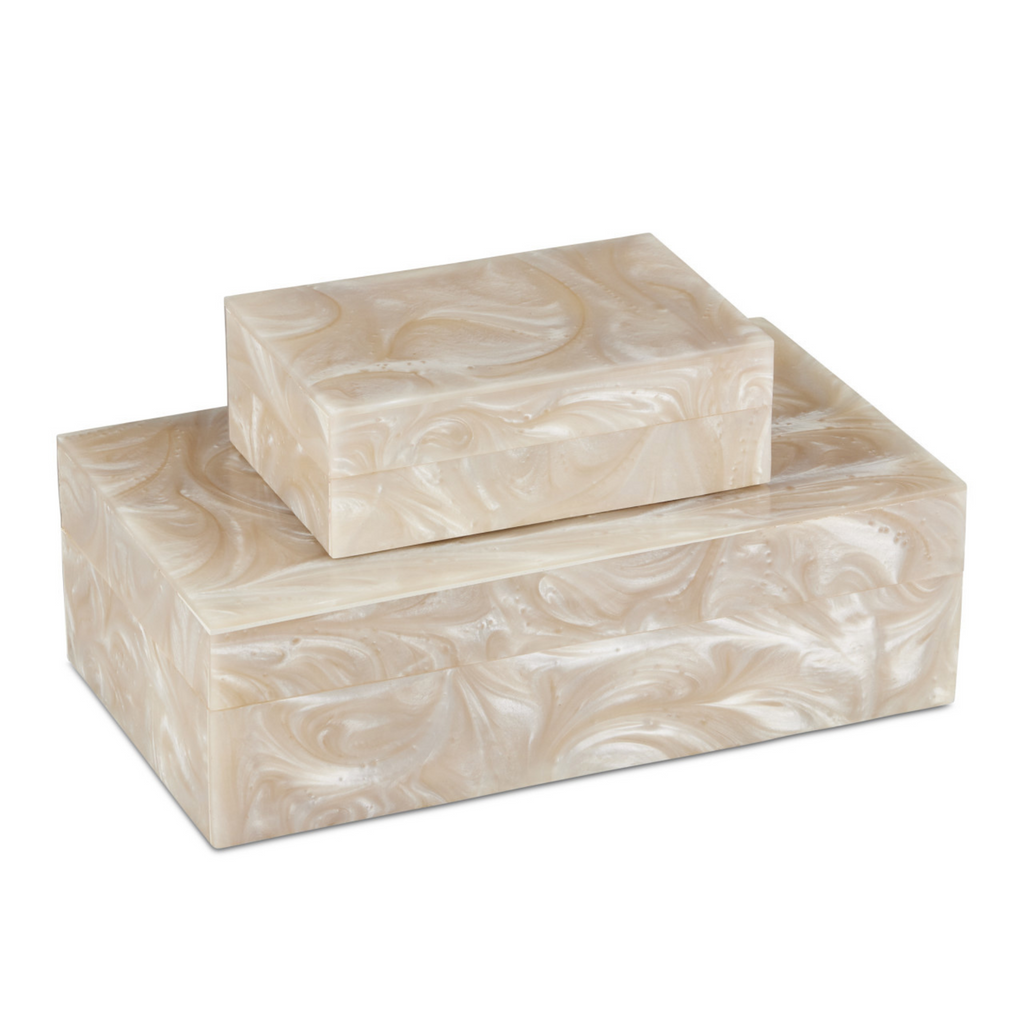 Set of 2 Perlas Swirl Decorative Boxes - The Well Appointed House 