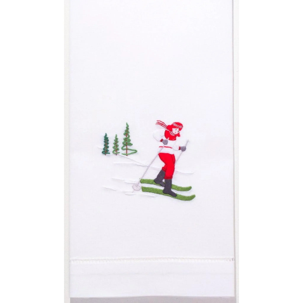 Set of 2 Skier Jill Cotton Hand Towels - Hand Towels - The Well Appointed House